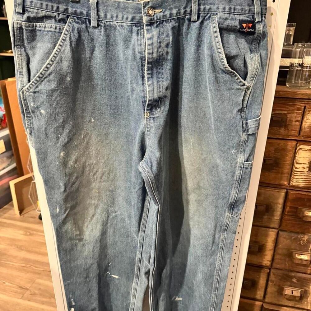 Ticomela FR Flame Resistant Carpenter Jeans 40x30 Baggy Workwear Denim